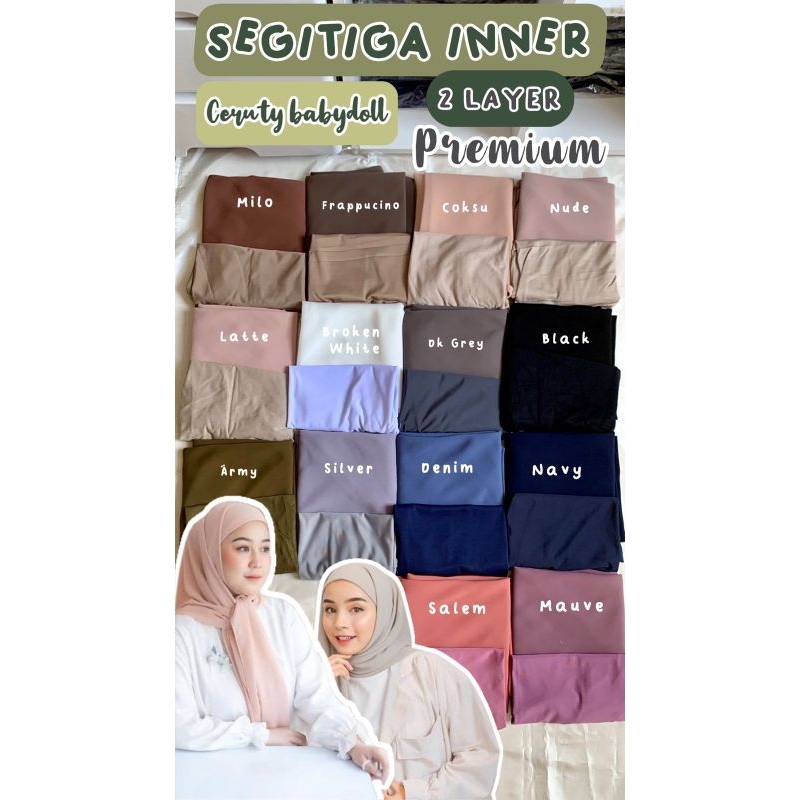 SEGITIGA INNER 2 LAYER CERUTY BABYDOLL | SEGITIGA INNER CERUTY | BY DAILYHIJAB