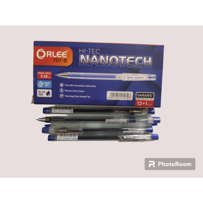 

BOLPOIN/PULPEN HITECH NANOTECH BIRU 707-B /ORLEE// 1 LUSIN ISI 12+1 PCS