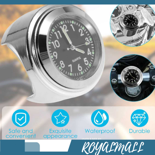 Jam Motor Anti Karat Handlebar Quartz Clock Accessories Zinc Alloy / Jam Motor Digital Spion Stang S