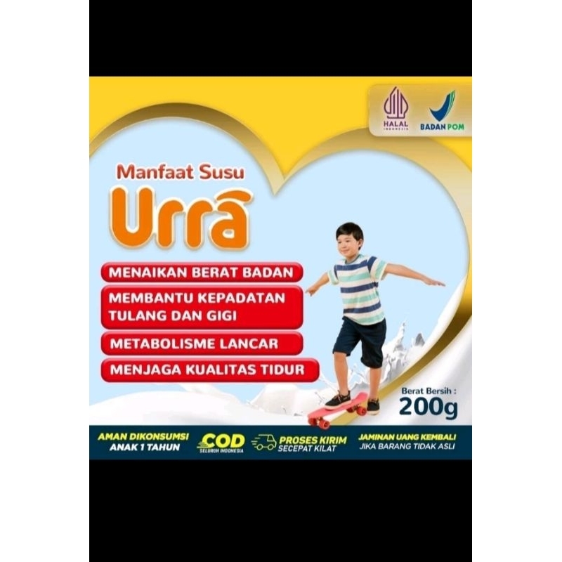 

susu urra menaikan berat badan anak dan tinggi badan anak isi 200grm