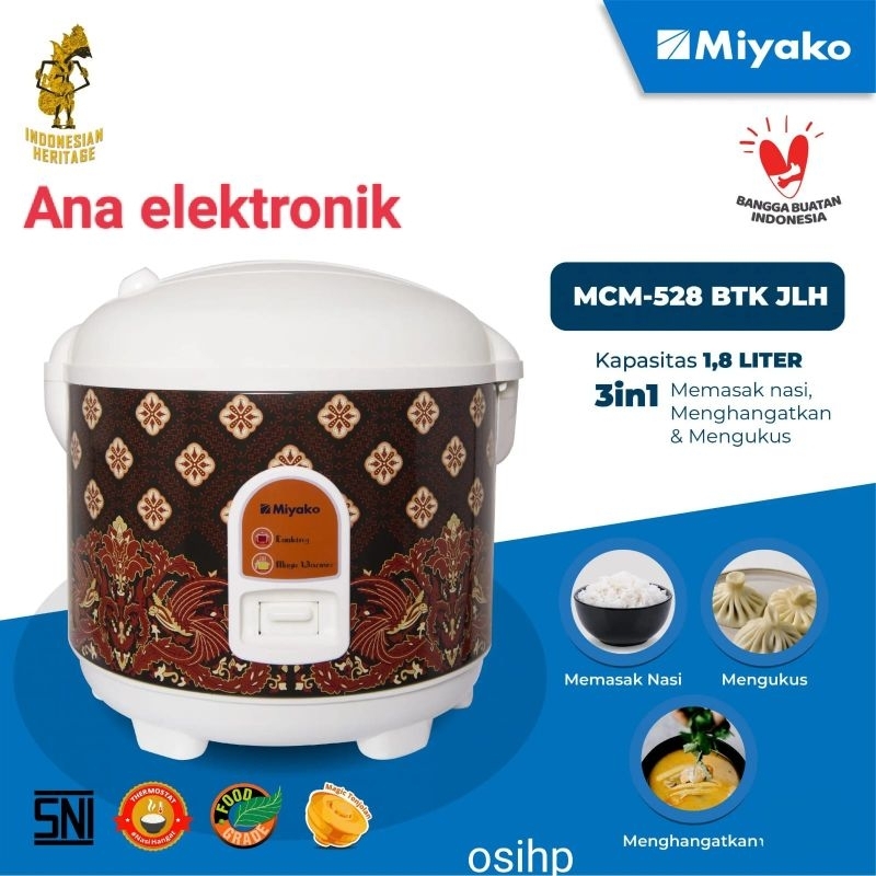 MAGIC COM / RICE COOKER MIYAKO 3 IN 1 MCM-528 BATIK