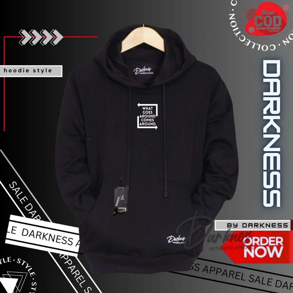 sweater hoodie pria distro original darkness brand unisex cewwk cowok keren bahan tebal  switer sunm