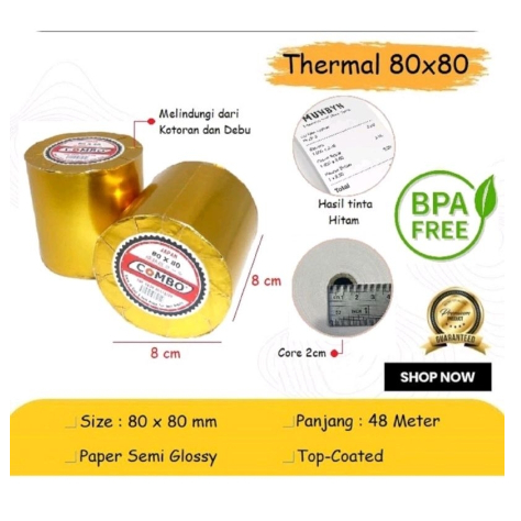 

Kertas Struk Kasir Thermal 80 x 80 Kasir Roll Combo 80x80 Termal