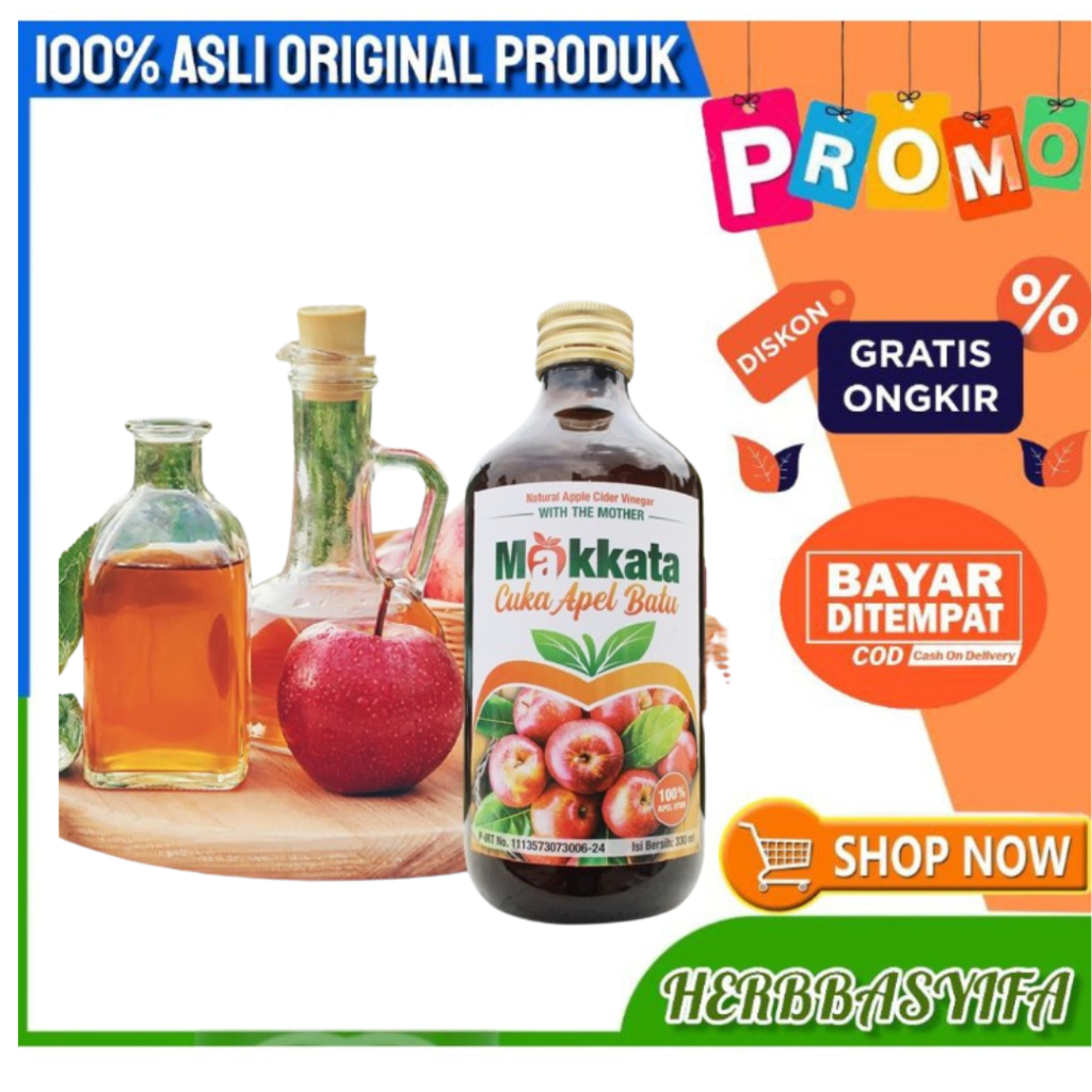 

Cuka Apel Makkata With The Mother 330ml | Natural Apple Cider Vinegar