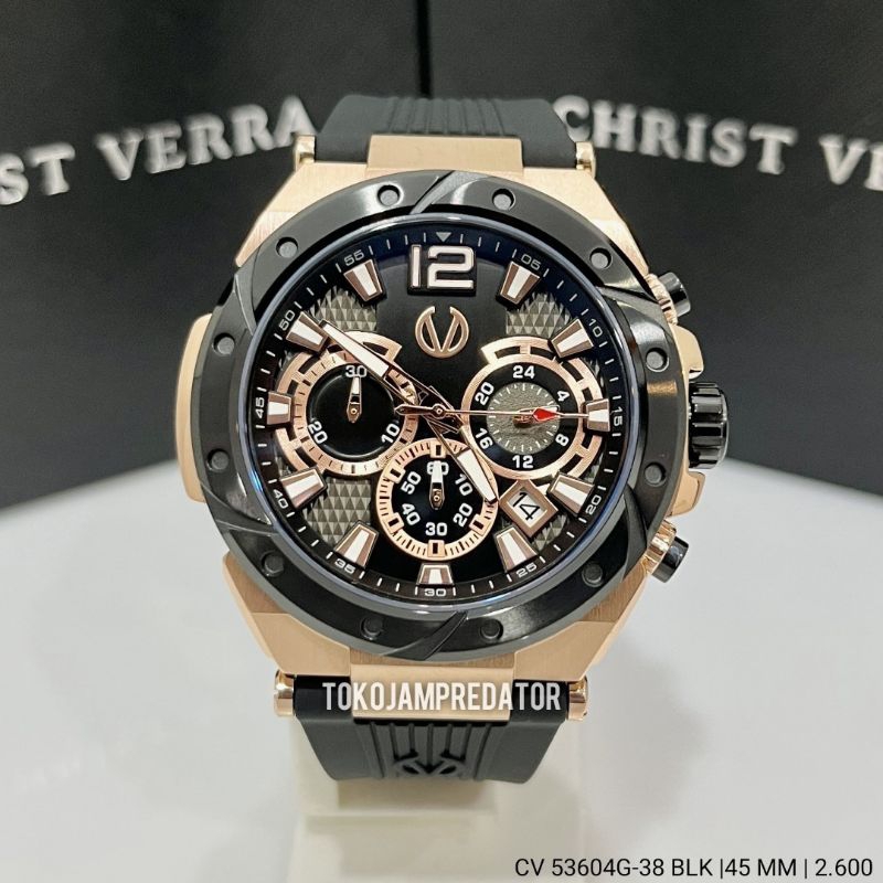 JAM TANGAN PRIA CHRIST VERRA CV 53604G-38 BLK ORIGINAL