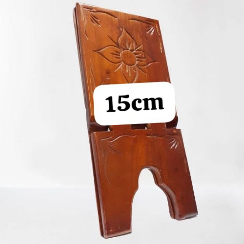 

Rekal Alquran, terbuat dari Kayu Mahoni UKURAN 15 CM