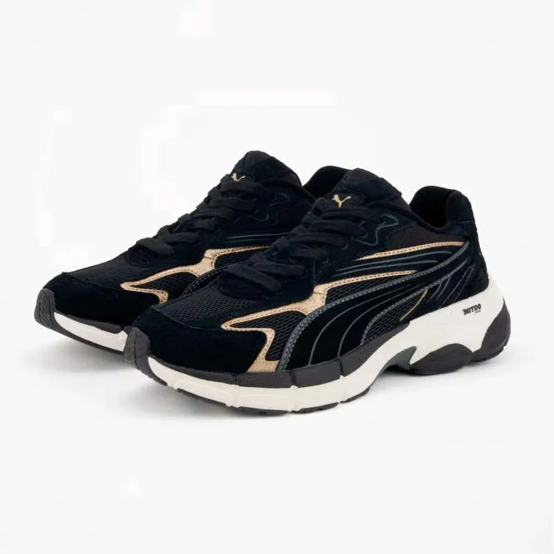 Sepatu Puma Casual PUMA Teveris Nitro Metallic Black-Gold 396863 02