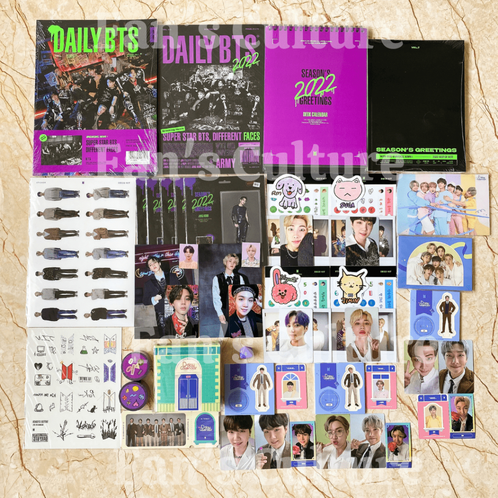 [READY STOCK] SHARING BTS 2022 Season's Greetings Deco Kit D-DAY Calendar - Diary/Tabloid Poster/Des