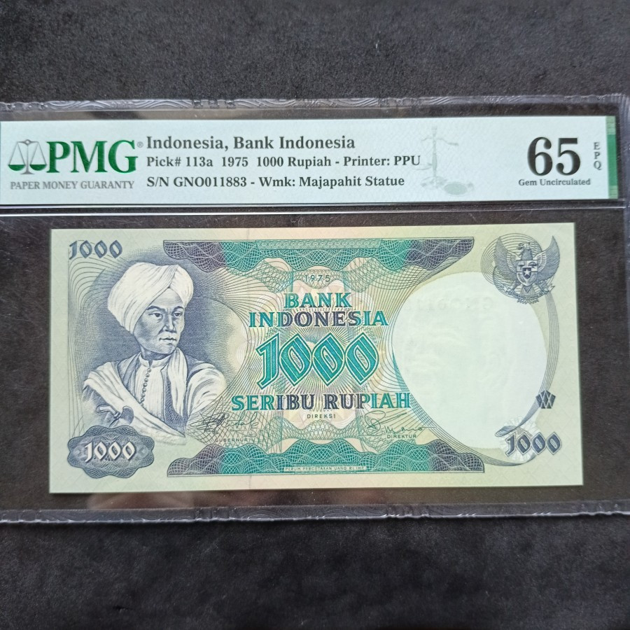 PMG 1000 Rupiah Diponegoro 1975 65 EPQ Gem UNC