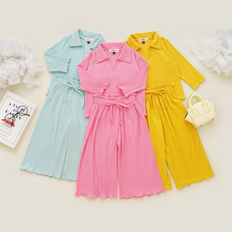 Mima One Set (setelan anak 1-7 tahun) katun rib lembut