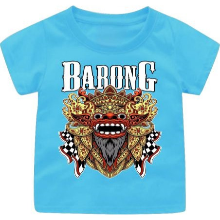 Baju Kaos Anak 1-12TAHUN/DEWASA Cewek -Cowok Gambar Barong Bali Bertuliskan BARONG