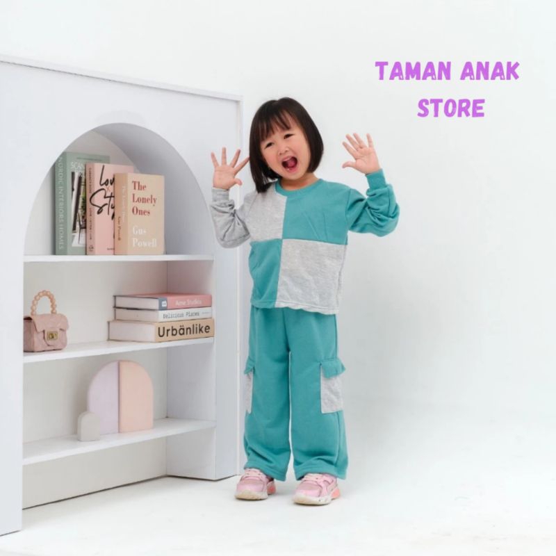 [PREMIUM] SWEATER ANAK PEREMPUAN MOTIF CATUR UNTUK USIA 1-12 TAHUN SET SETELAN STELAN BAJU KAOS ANAK