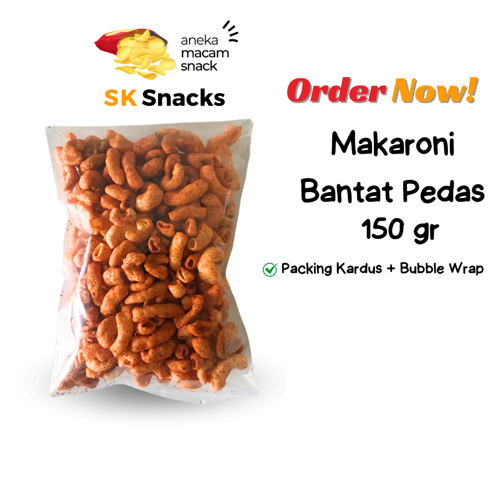 

Makaroni Bantet Pedas 150 gram / Keripik Cemilan Pedas / Keripik Murah