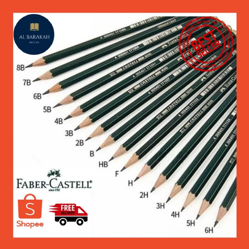 

PENSIL FABER CASTELL 8B 7B 6B 5B 4B 3B 2B B HB F H 2H 3H 4H 5H 6H Original