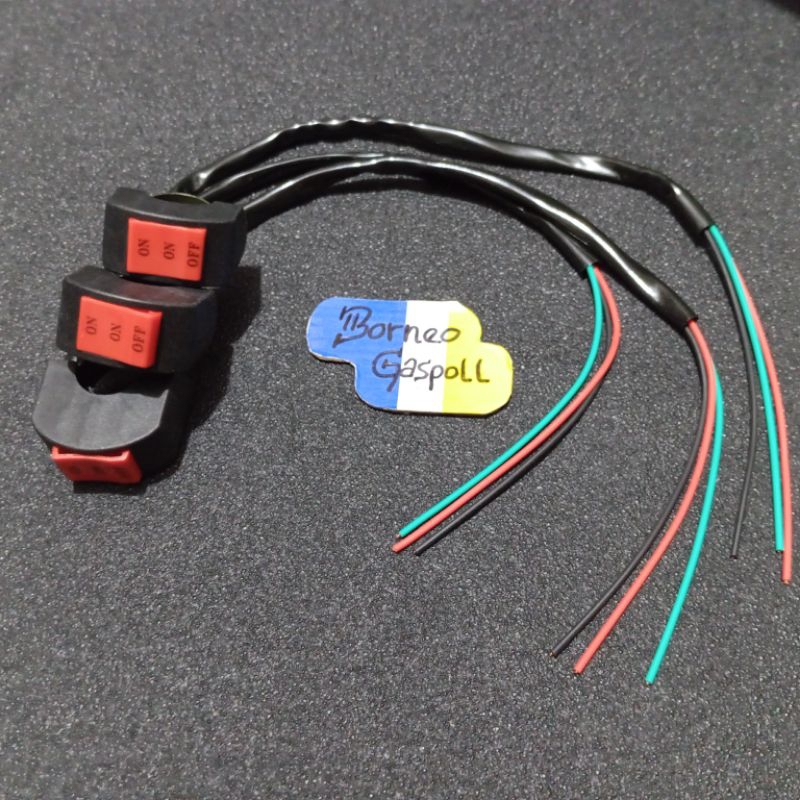 SAKLAR SWITCH LAMPU MOTOR ON OFF UNIVERSAL UNTUK STANG MOTOR 3 mode