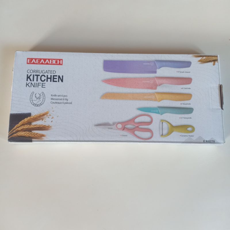 EAEAABCH Corrugated Kitchen knife set 6pcs
