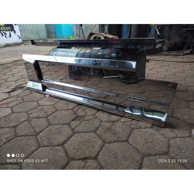 pengaman ( bemper samping ) stainless L300 bak datar/bak selebor