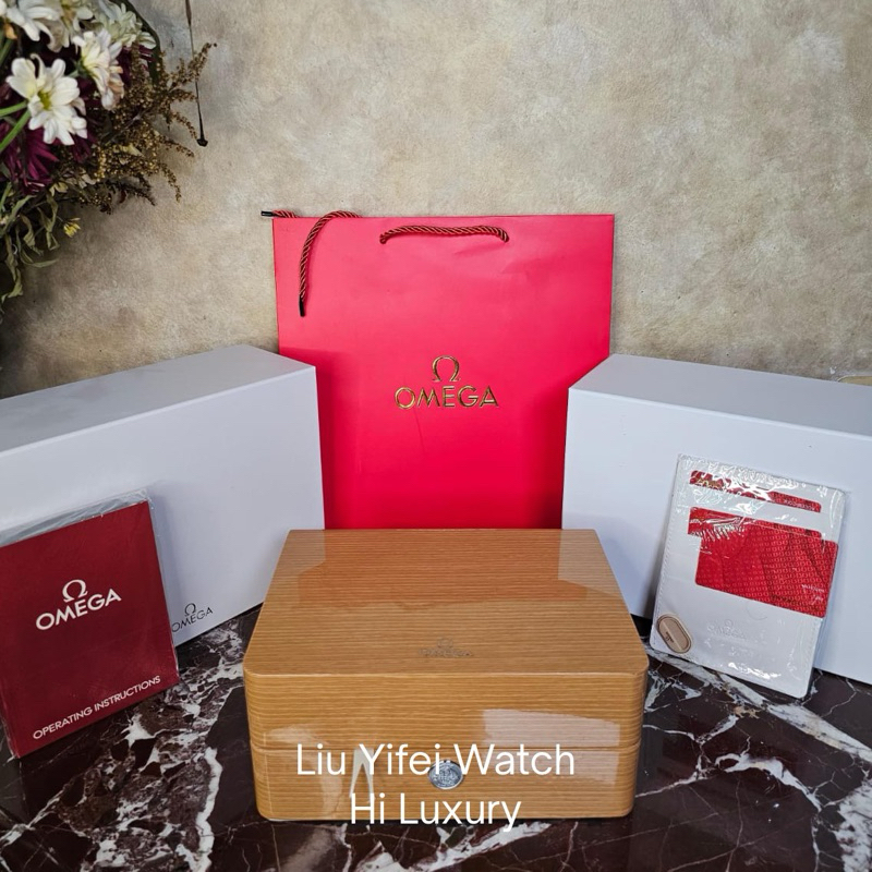 Kotak Jam Tangan Omega Wood Teak Box Include