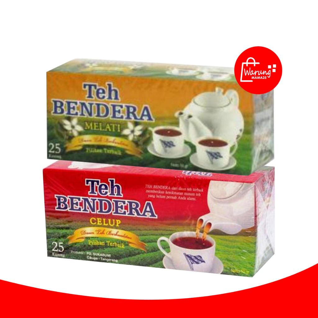 

Teh Celup Bendera Isi 25 Tea Bags/Teh Celup Hitam/Teh Celup Melati