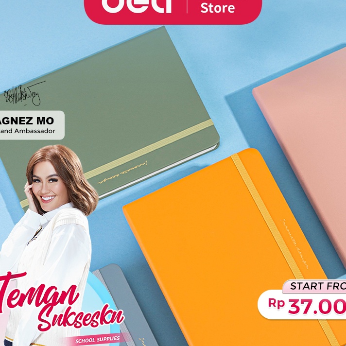 

TEBUS MURAH Deli Leather Cover Notebook Buku Catatan Cover Kulit A5 96 Lembar Warna Pastel 22295