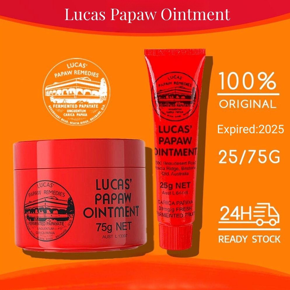 ART M24C Lucas Papaw Ointment 25gr  75gr Lip Balm Pelembab Bibir Salep Penghilang Bekas Gigitan Nyam