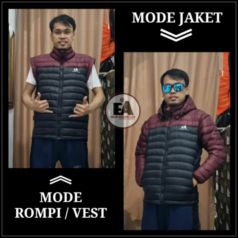 Jaket Dacron | Jaket Gunung Dacron | Jaket puffer | Rompi Jaket