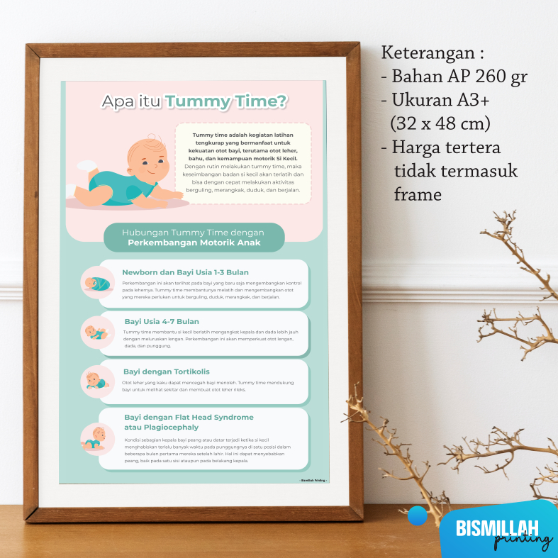 Poster kebidanan Tummy time poster kesehatan