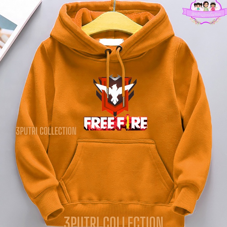 Jaket Hoodie Anak Laki Laki FREE FIRE Usia 2 3 4 5 6 7 8 9 1 11 12 13 Tahun  jacket Hodie FF Anak An
