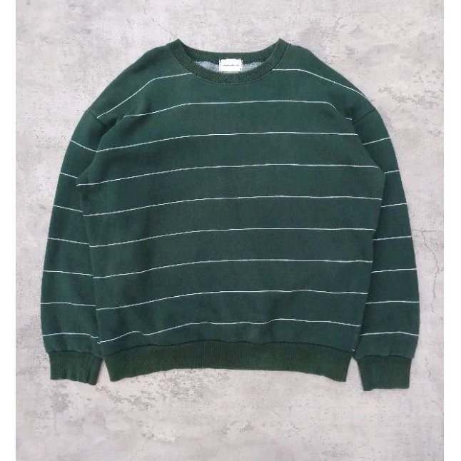 CREWNECK AWESOME APPAREL | CREWNECK SALUR SECOND | CREWNECK STRIPE GREEN ARMY