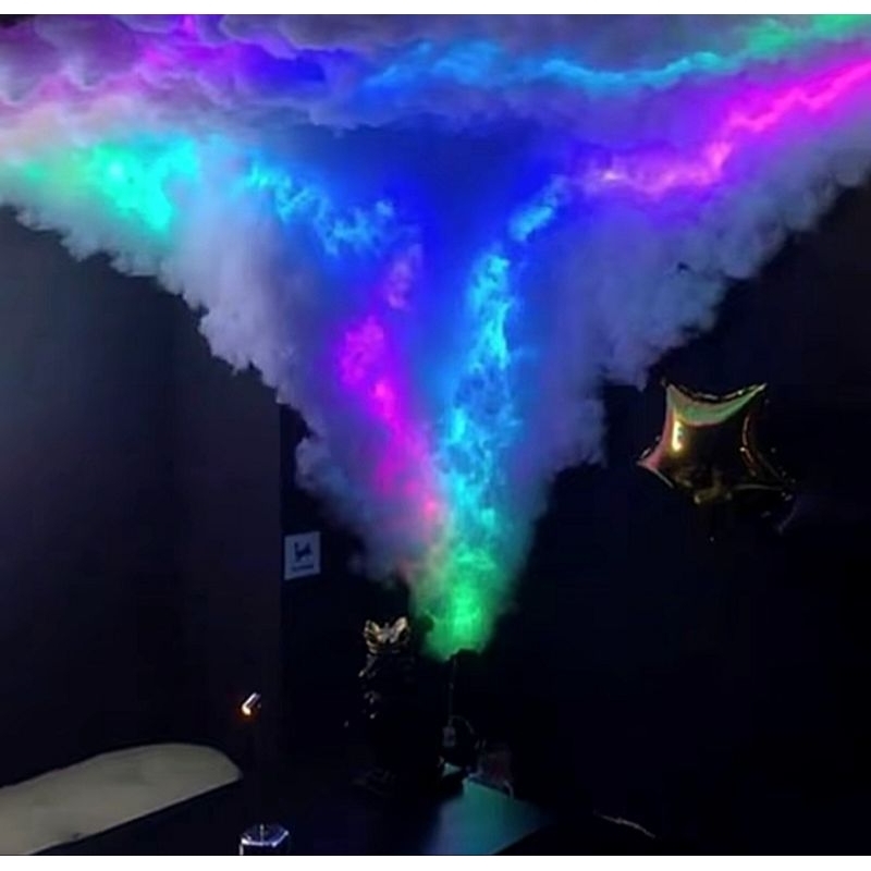 Jalanterangshop17 Lampu Awan Dakron Fullset Dirakit Ranning Efek Petir Sensor Suara 6 Warna Bayar