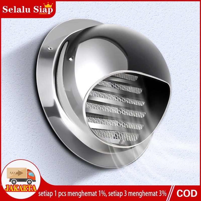 PROMO HARI INI Stainless Steel Vent Cap Penutup Corong Ventilasi Udara Dapur Kamar Mandi Tidur 4 inc