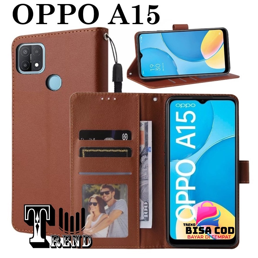ARH FLIP COVER OPPO A15  A15S LEATHER CASE FLIP OPPO A15  A15S