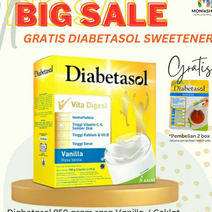

77 SUSU DIABETASOL Susu Diabetasol 95gr 1Kg 57gr 6gr Diabetasol 1 gr