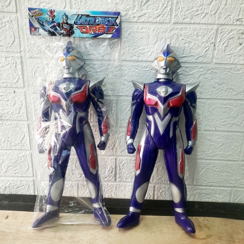 Mainan robot ultraman biru nyala dan suara tinggi 40cm