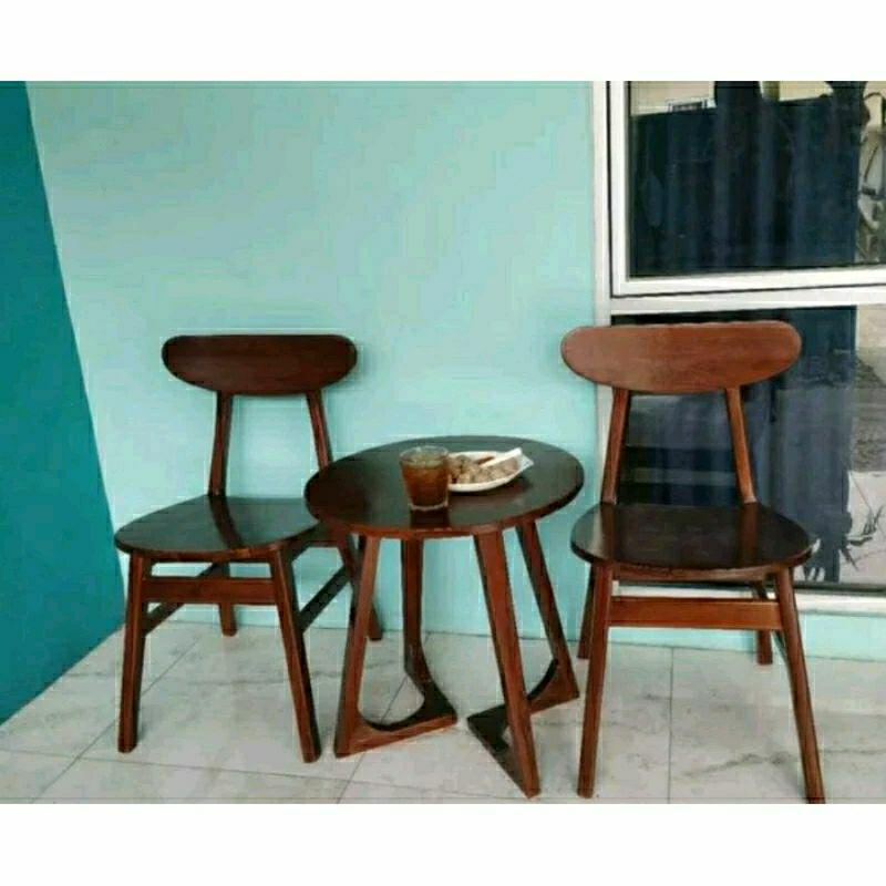 Set kursi teras ropan set meja teras meja teras ropan kursi cafe kursi ropan minimalis (2 kursi 1 me