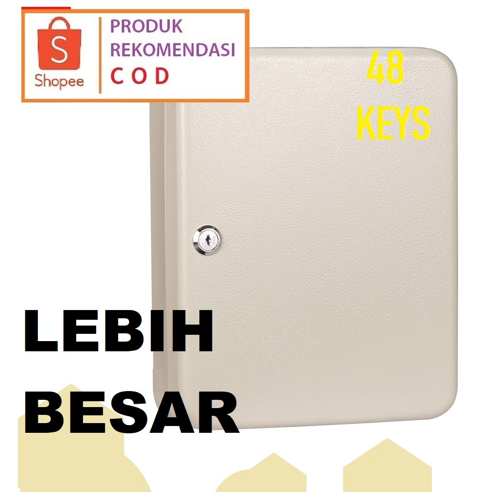 Key Box dinding kotak penyimpanan kunci dinding 48 slot kunci GANTUNGAN KUNCI TEMPEL DINDING