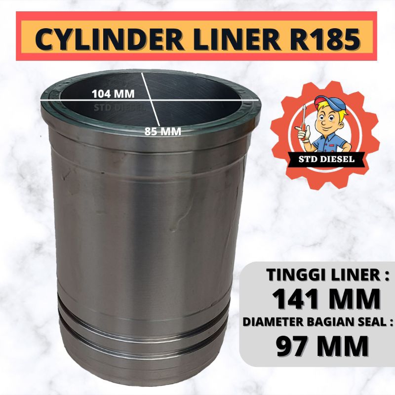 CYLINDER LINER R185 LINER BURING BORING RUMAH PISTON R185 10 HP PK 85MM MODEL TIANLI PENDEK TL LINER
