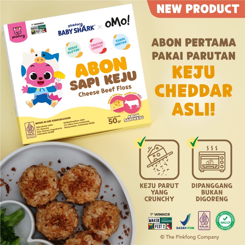 

Pinkfong Baby Shark X OMO! Abon Sapi Keju (Cheese Beef Floss)