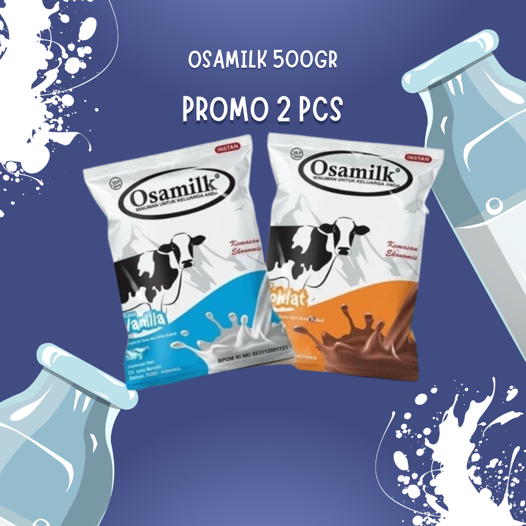 

(Promo terlaris) 2 pcs Osamilk 500gr - Rasa Wanila & Coklat