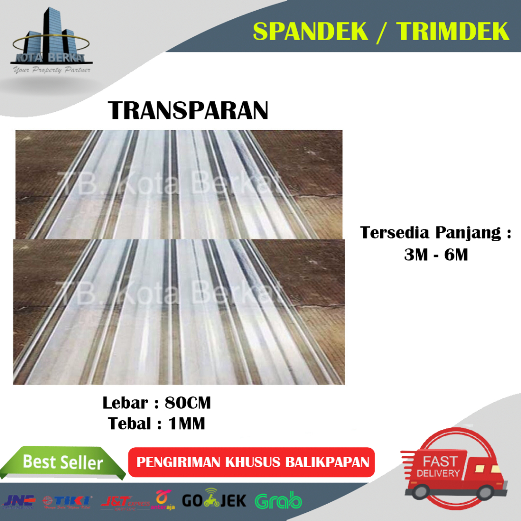 ATAP SPANDEK BENING/ ATAP TRANSPARAN/ TRIMDEK LEMBAR