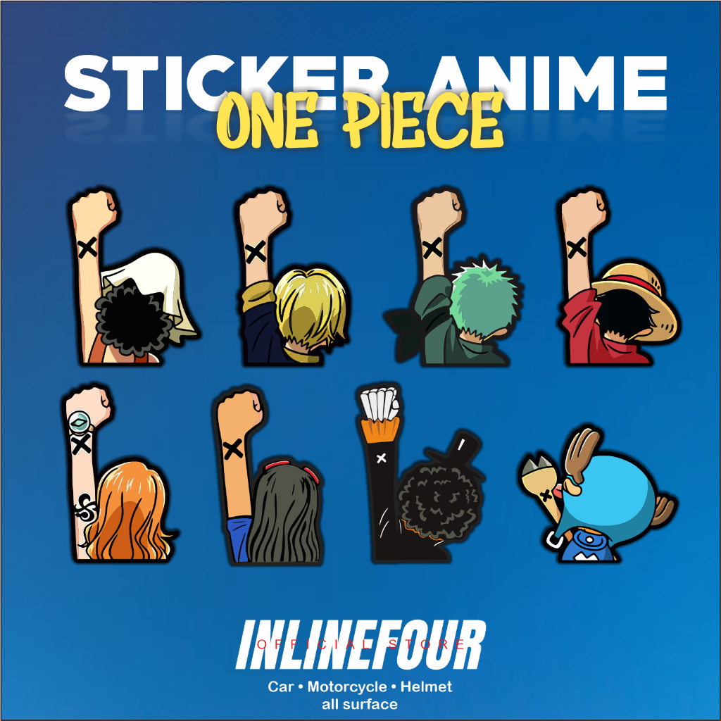 

Sticker Hologram Anime - Stiker One Piece - Wibu Jepang - Untuk Laptop Case Hp Koper Helm