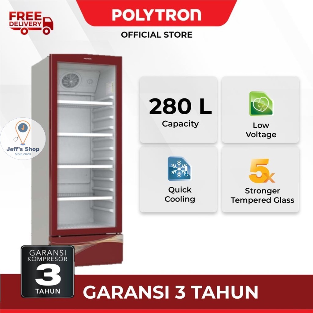 SHOWCASE POLYTRON SCN 237R / POLYTRON SHOWCASE 1 PINTU COOLER SCN 237 [280 LITER]