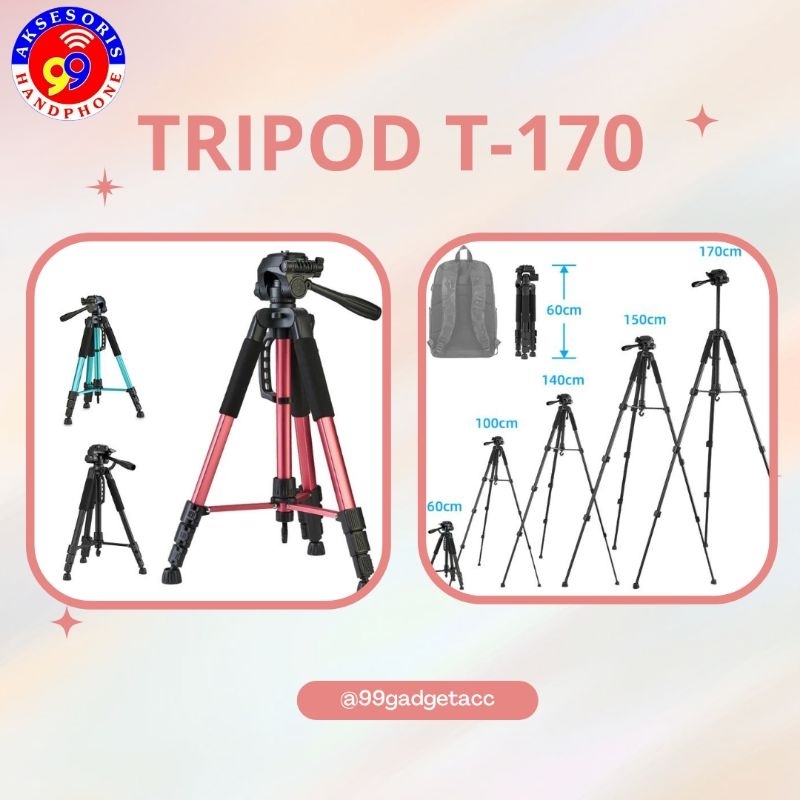 TRIPOD HANDPHONE / KAMERA T170 BAHAN KOKOH MULTIFUNGSI.