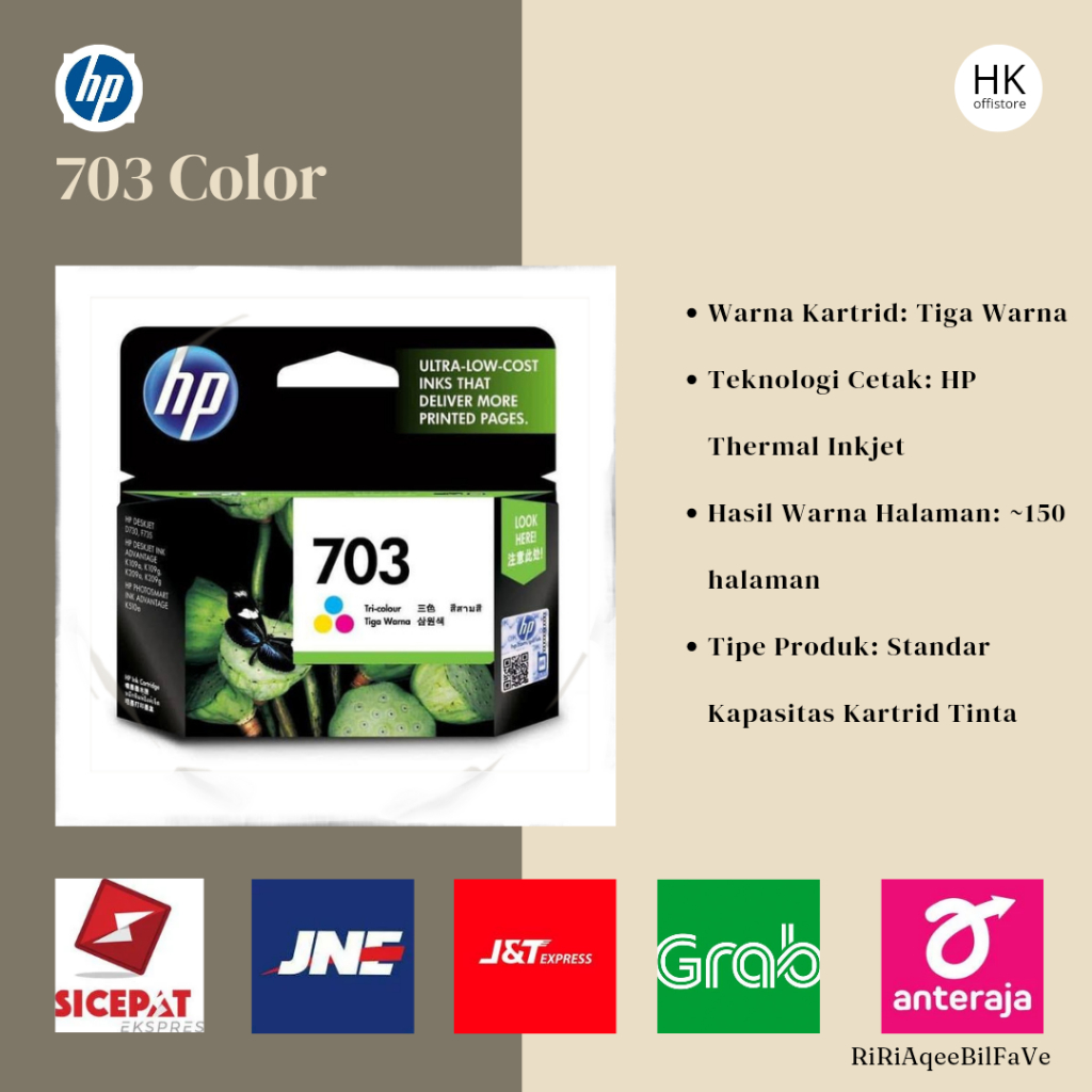 HP 703 Color Original Ink / Tinta Advantage Cartridge