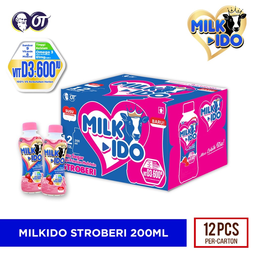 

SUSU MILKIDO STROBERI 200 ml [12 Pcs]