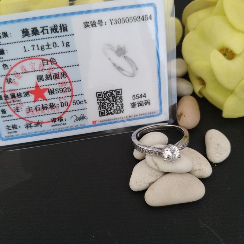 cincin perak 925 batu mossanite