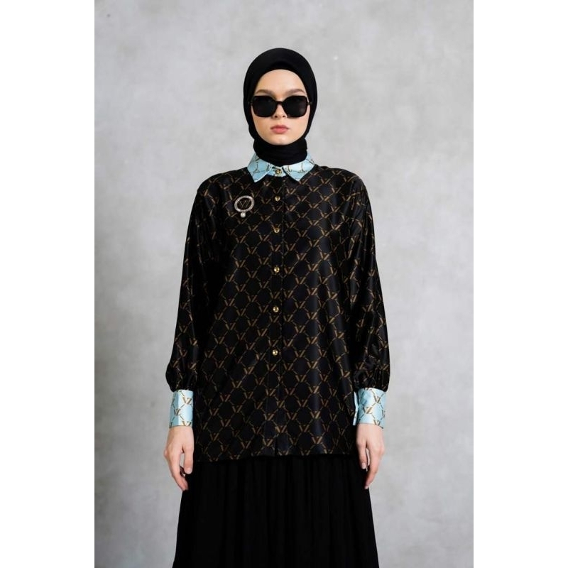 Kemeja VZ Monogram Two Tone Shirt