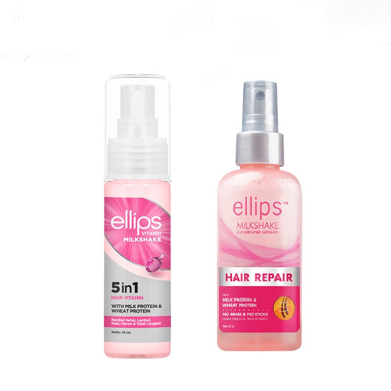 Ellips 5in1 Hair Vitamin Milkshake 45ml | Milk Shake Series | Conditioner 110ml | Ellips Vitamin Ori