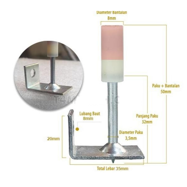 PAKU RAMSET MODEL L UNTUK GANTUNG PLAFON DIAMETER 8MM