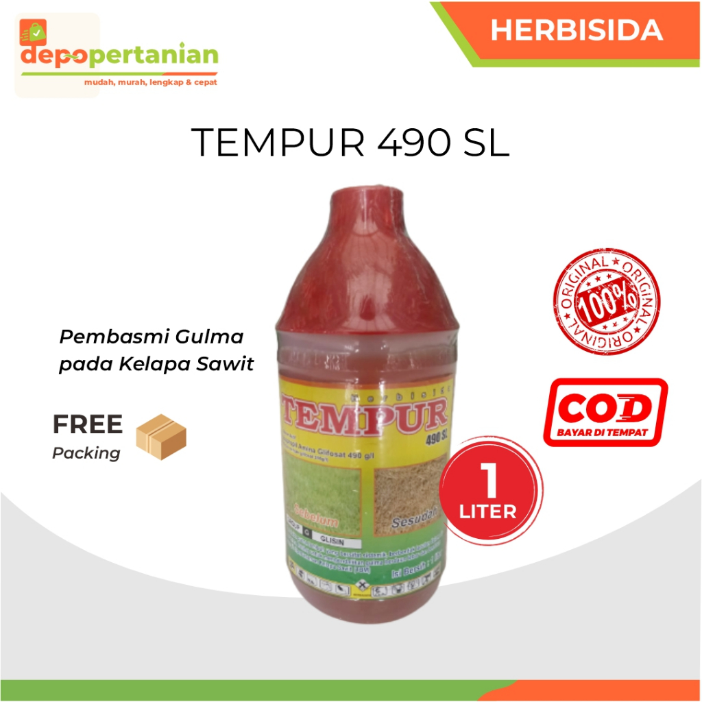 Depo Pertanian - Tempur 490 SL 1 Liter Herbisida Sistemik Obat Rumput Pembasmi Gulma dan Rumput Liar